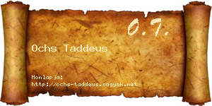 Ochs Taddeus névjegykártya